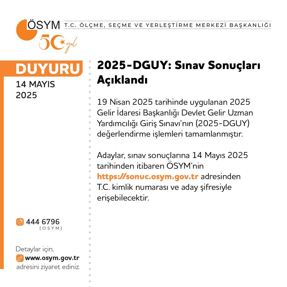 2025-DGUY Sınav Sonuçları Açıklandı