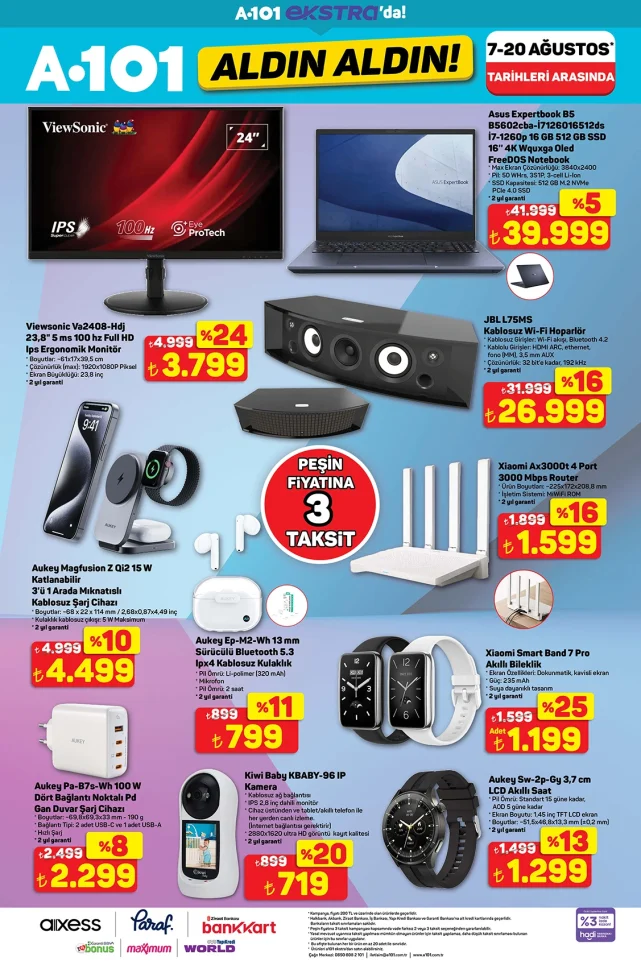A101 7 Ağustos 2025 Aldın Aldın Kataloğu Yayında! Elektrikli Bisikletten QLED TV’den, Buharlı Temizleyiciye İndirim Fırsatları!